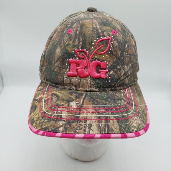 Outdoor Cap Accessories - Realtree Girl Pink Accent Bedazzled Camouflage Snapback Hat Cap Ladies Fit